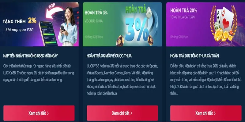 Thưởng nạp lại độc quyền VIP 3wins